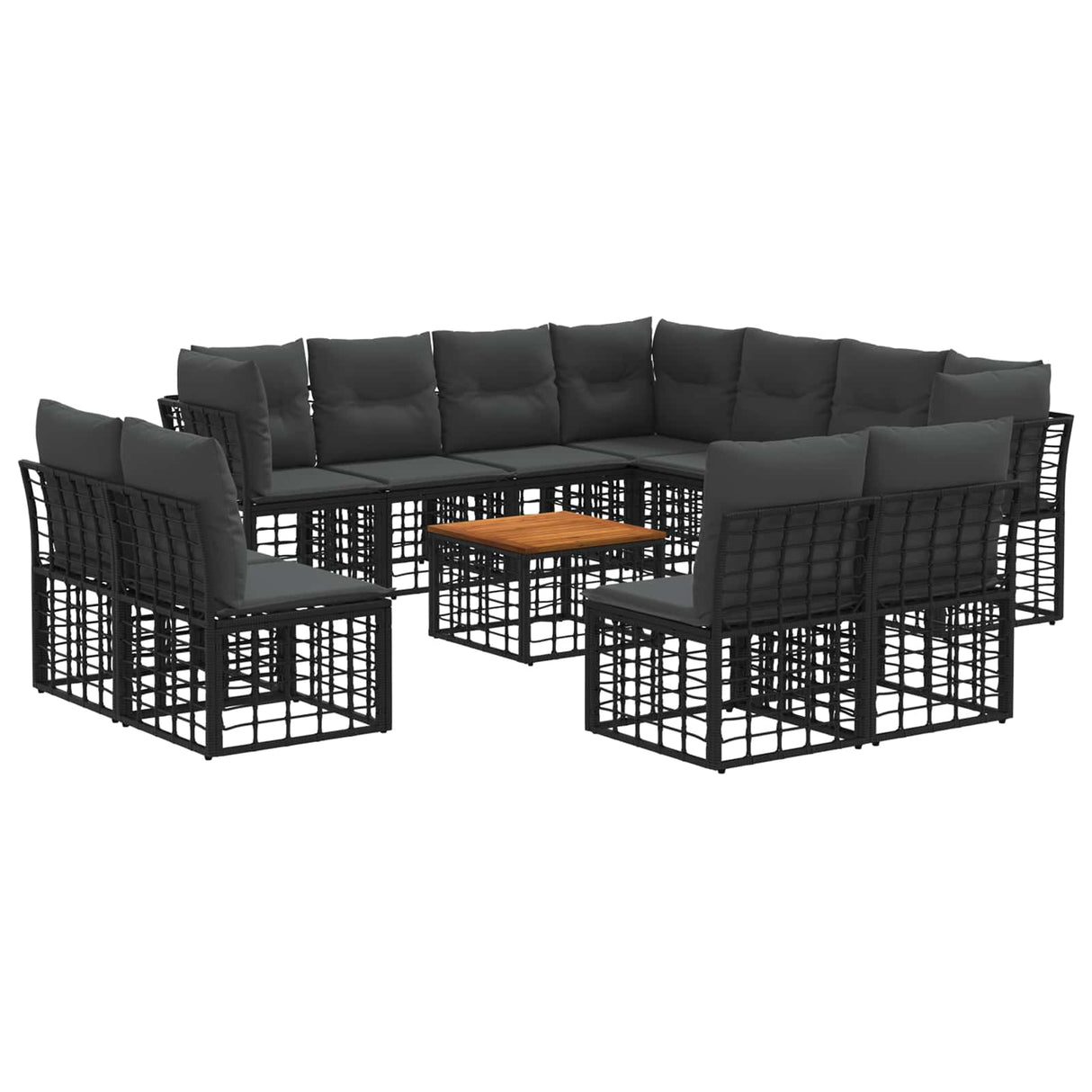 vidaXL Buiten bank set Zwart Polyester