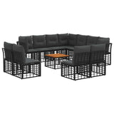 vidaXL Buiten bank set Zwart Polyester