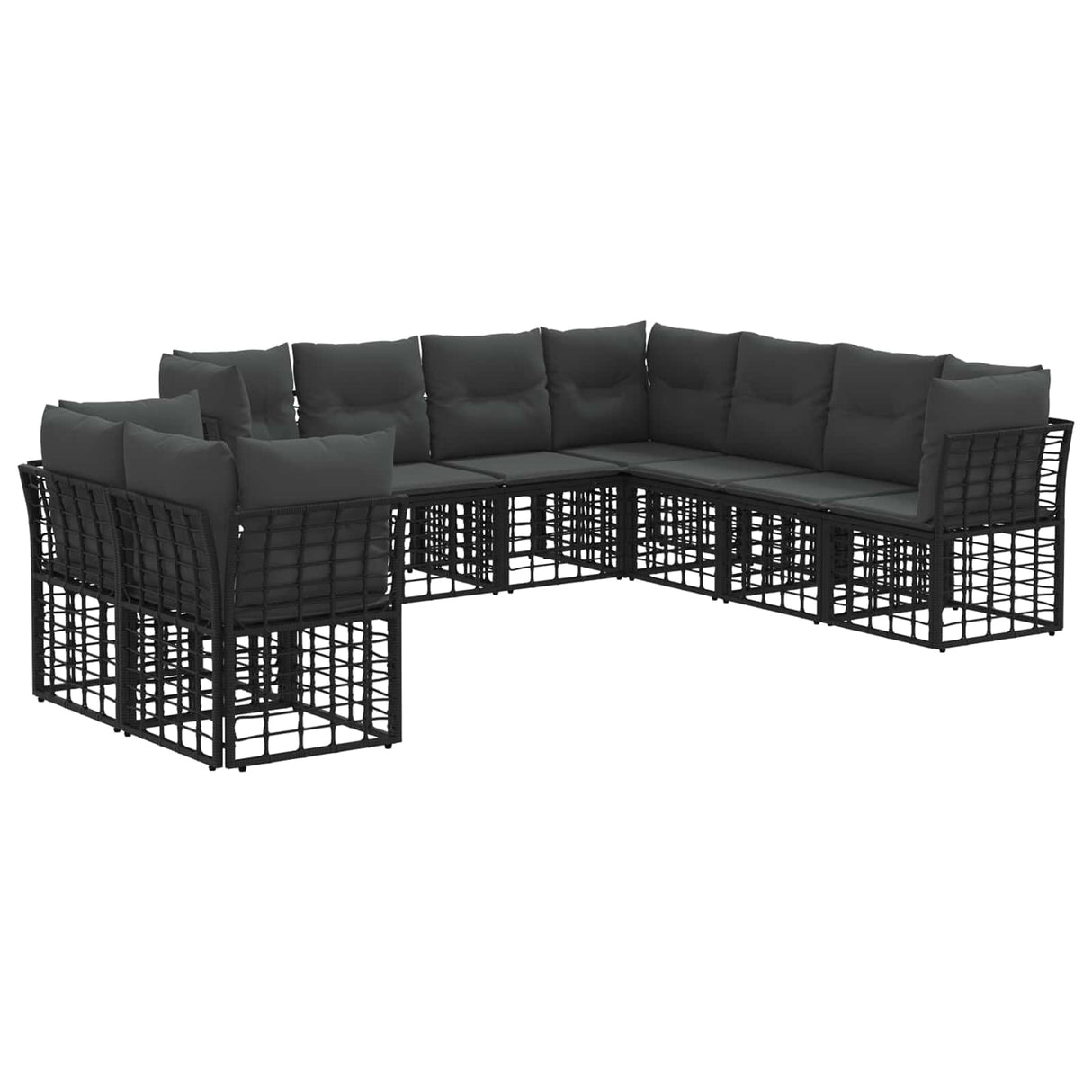 vidaXL Buiten bank set Zwart Polyester