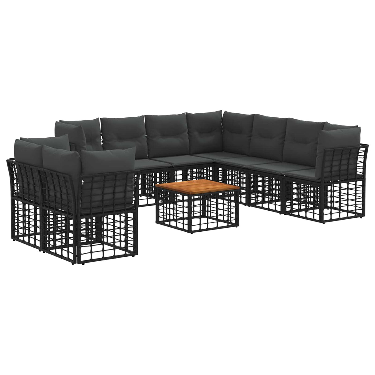 vidaXL Buiten bank set Zwart Polyester