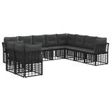 vidaXL Buiten bank set Zwart Polyester