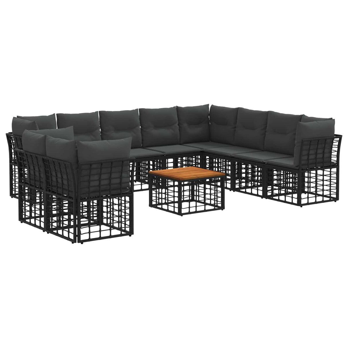 vidaXL Buiten bank set Zwart Polyester