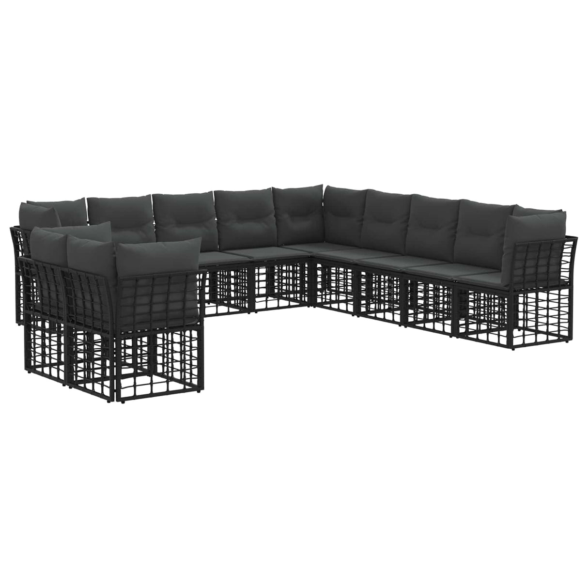 vidaXL Buiten bank set Zwart Polyester