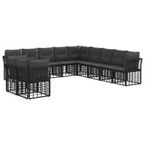vidaXL Buiten bank set Zwart Polyester