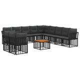 vidaXL Buiten bank set Zwart Polyester