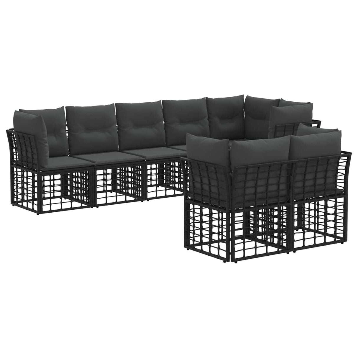 vidaXL Buiten bank set Zwart Polyester