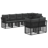 vidaXL Buiten bank set Zwart Polyester