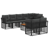 vidaXL Buiten bank set Zwart Polyester