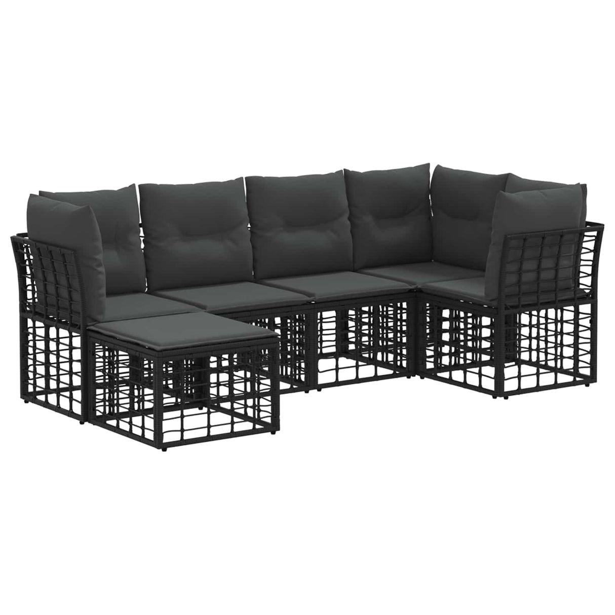 vidaXL Buiten bank set Zwart Polyester