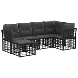 vidaXL Buiten bank set Zwart Polyester