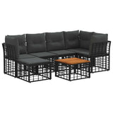 vidaXL Buiten bank set Zwart Polyester