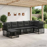 vidaXL Buiten bank set Zwart Polyester