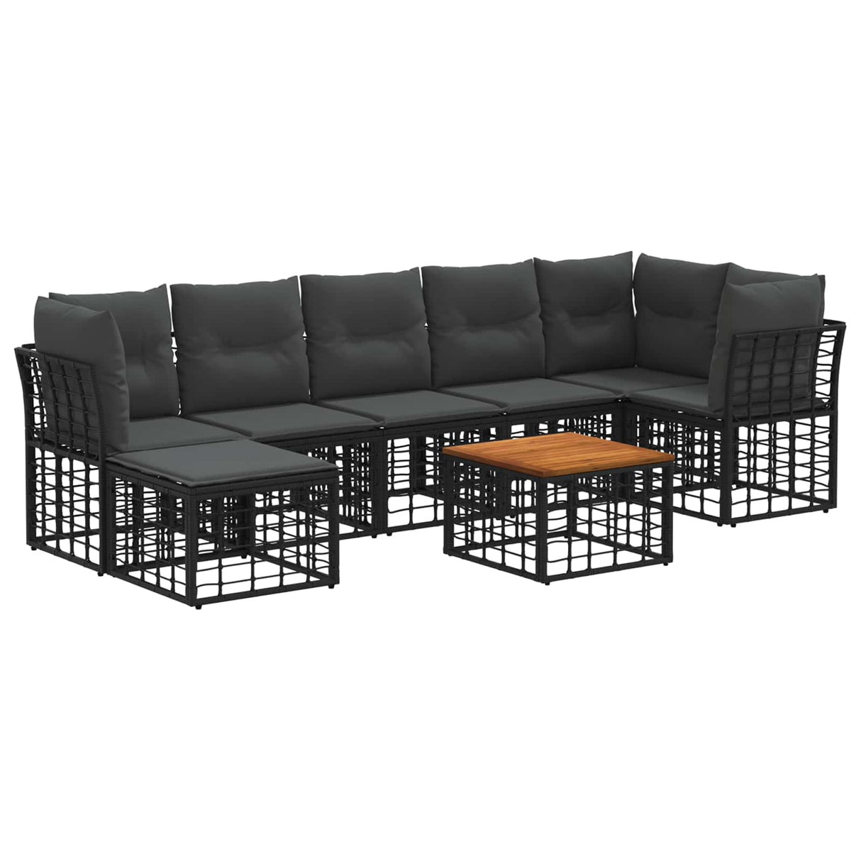vidaXL Buiten bank set Zwart Polyester