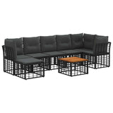 vidaXL Buiten bank set Zwart Polyester