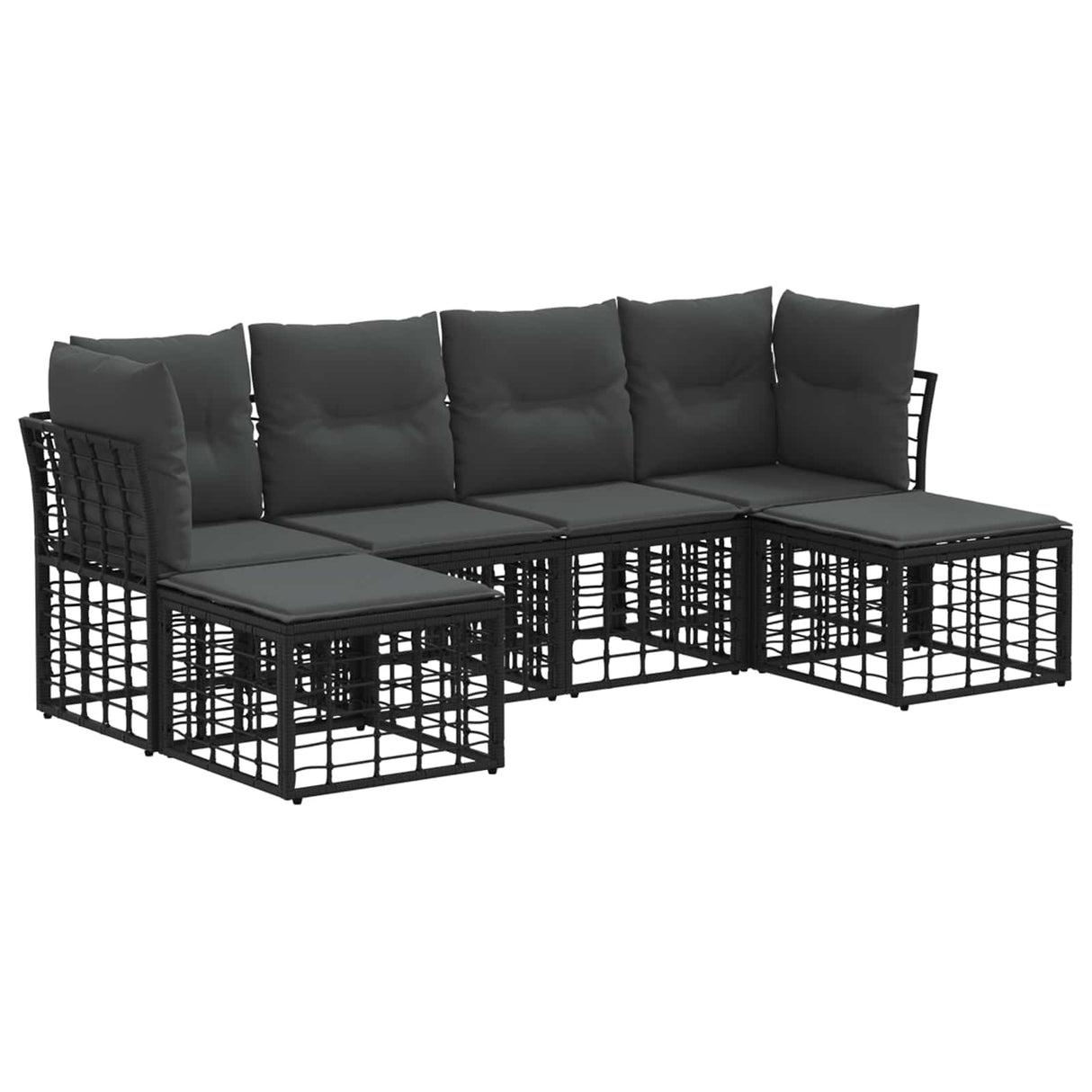 vidaXL Buiten bank set Zwart Polyester
