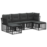 vidaXL Buiten bank set Zwart Polyester