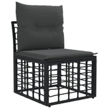vidaXL Buiten bank set Zwart Polyester