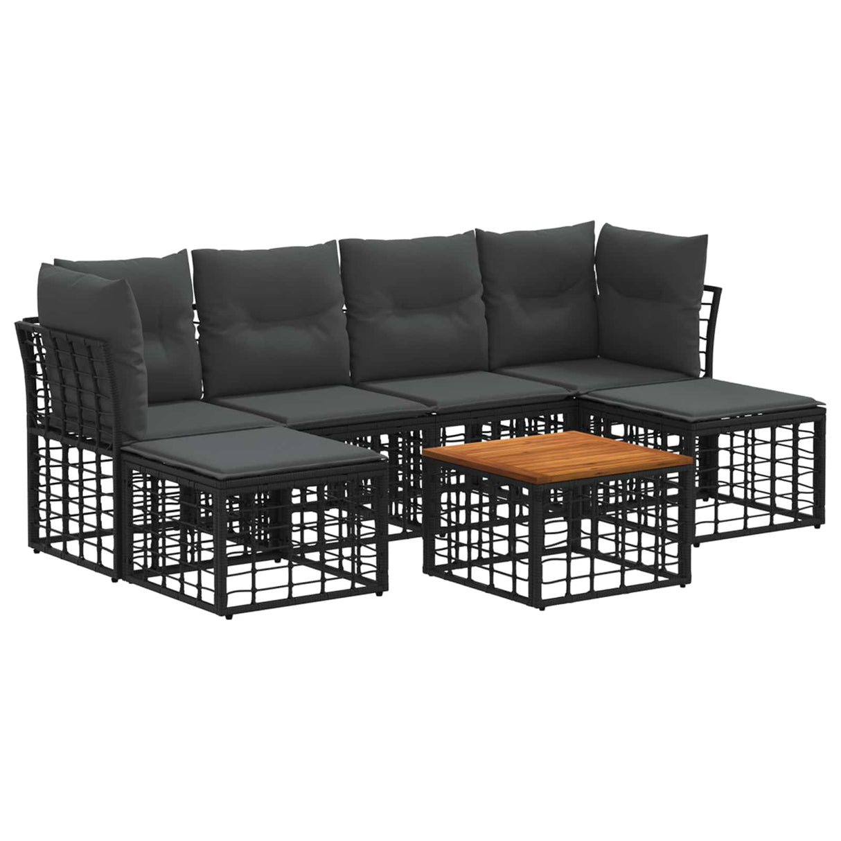 vidaXL Buiten bank set Zwart Polyester