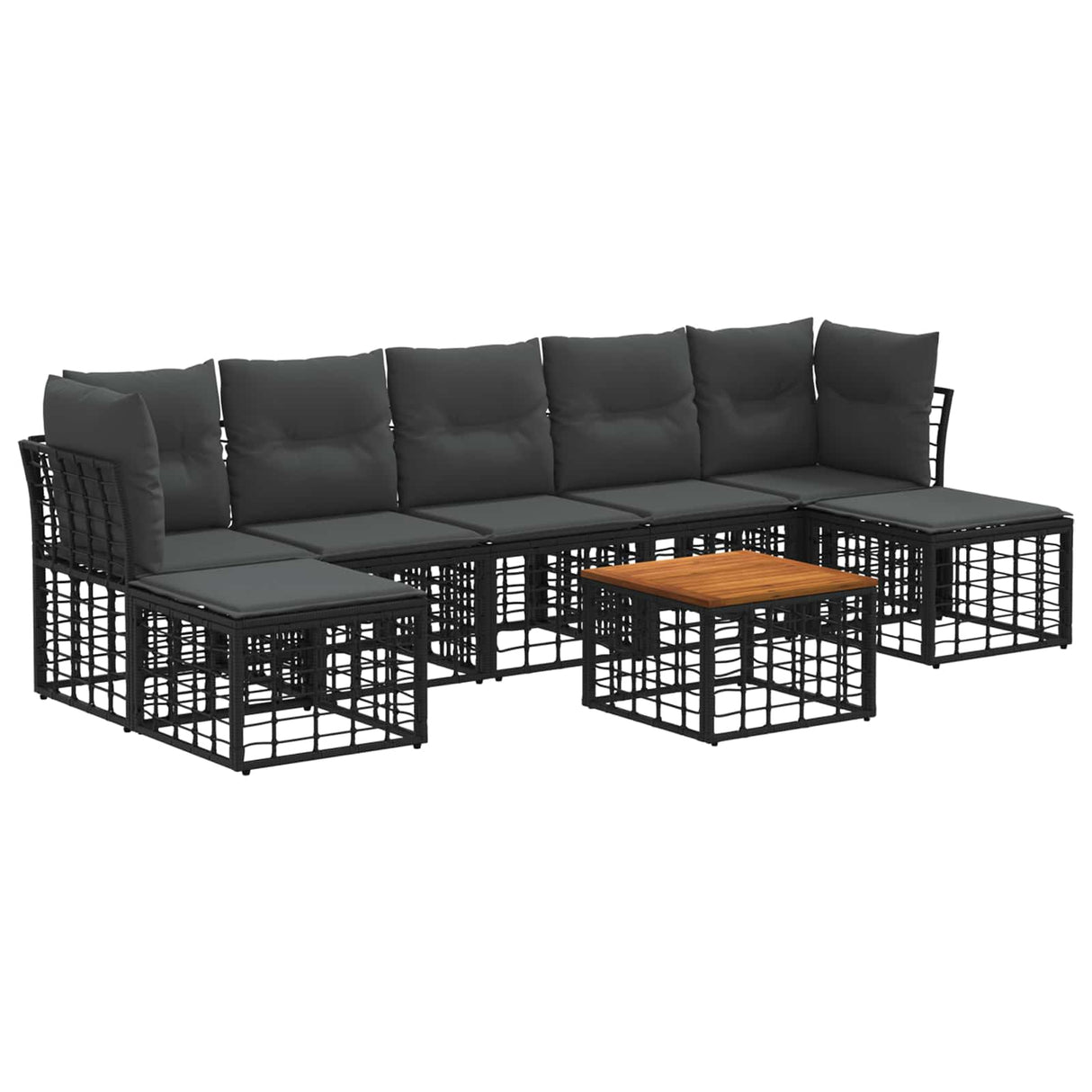 vidaXL Buiten bank set Zwart Polyester