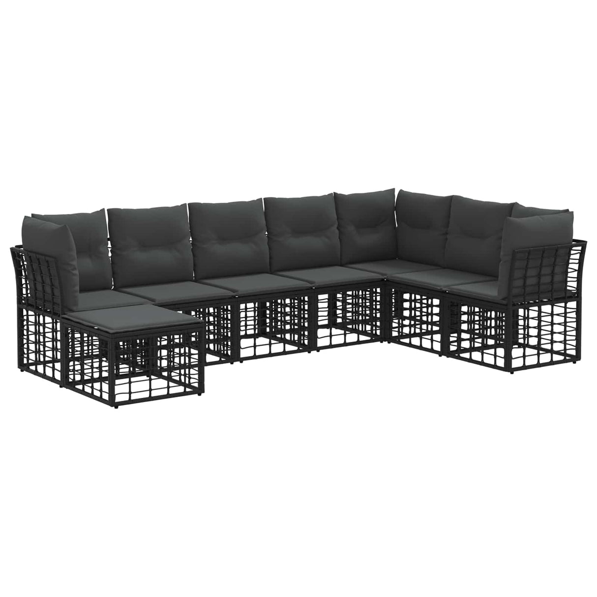 vidaXL Buiten bank set Zwart Polyester