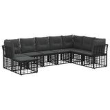 vidaXL Buiten bank set Zwart Polyester