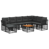 vidaXL Buiten bank set Zwart Polyester