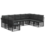 vidaXL Buiten bank set Zwart Polyester