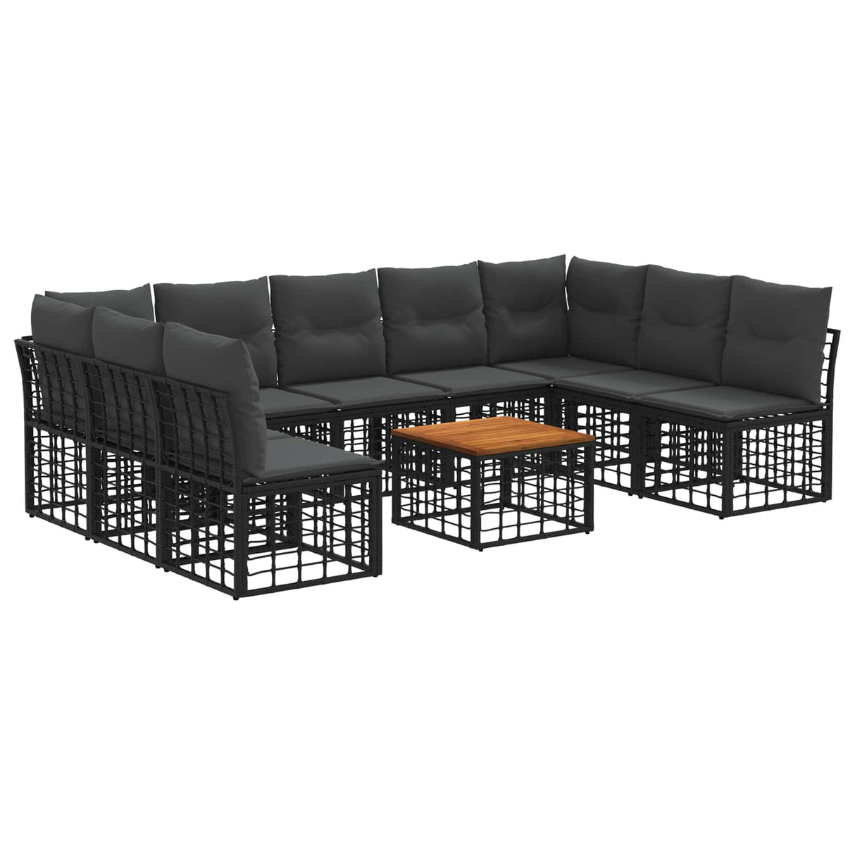 vidaXL Buiten bank set Zwart Polyester