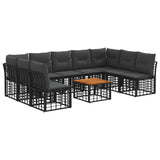 vidaXL Buiten bank set Zwart Polyester
