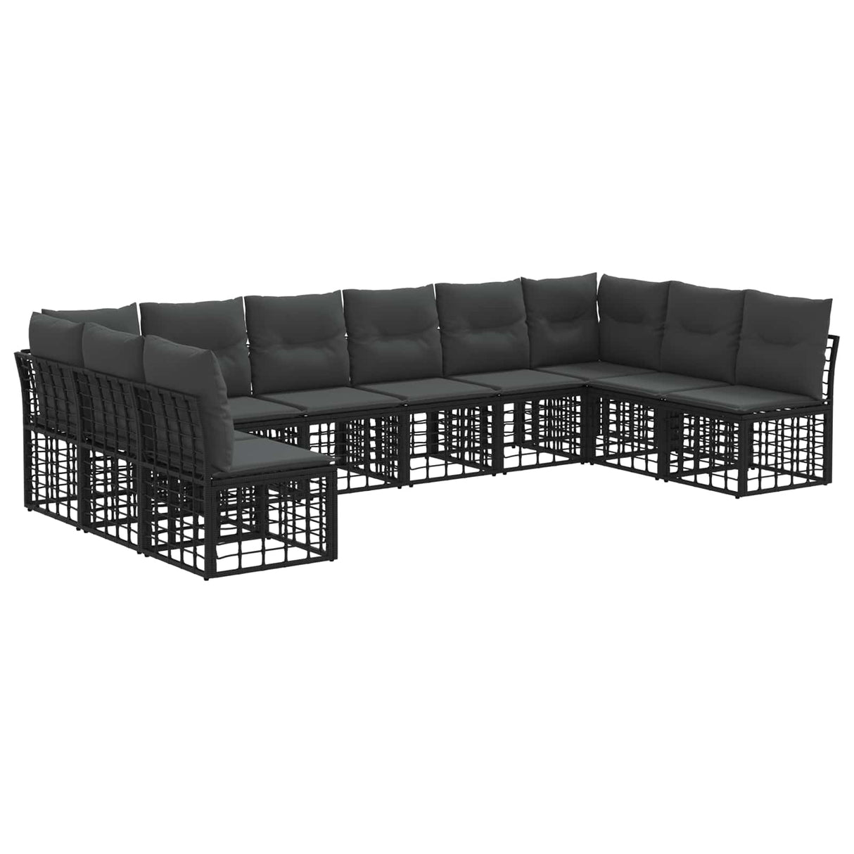 vidaXL Buiten bank set Zwart Polyester
