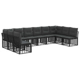 vidaXL Buiten bank set Zwart Polyester