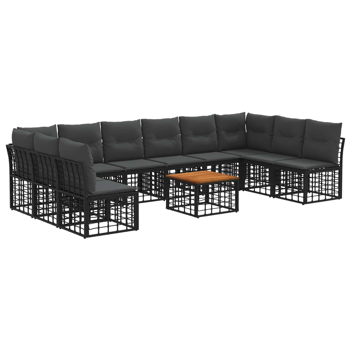 vidaXL Buiten bank set Zwart Polyester