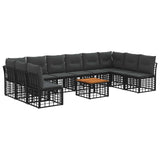 vidaXL Buiten bank set Zwart Polyester