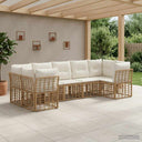 vidaXL Outdoor Sofa Set 7 pcs Black and Dark Grey Polyester