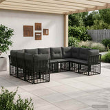 vidaXL Buiten bank set Zwart en Donker Grijs Polyester