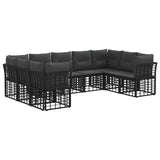 vidaXL Buiten bank set Zwart en Donker Grijs Polyester