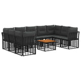 vidaXL Buiten bank set Zwart en Donker Grijs Polyester