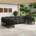 vidaXL Buiten bank set Zwart en Donker Grijs Polyester
