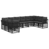 vidaXL Buiten bank set Zwart en Donker Grijs Polyester