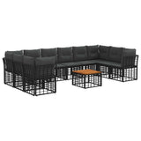 vidaXL Buiten bank set Zwart en Donker Grijs Polyester