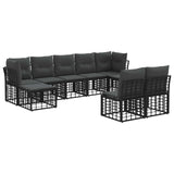 vidaXL Buiten bank set Zwart en Donker Grijs Polyester