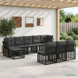 vidaXL Outdoor Sofa Set Black and Dark Grey Polyester