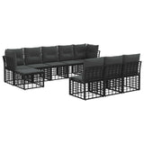 vidaXL Outdoor Sofa Set Black and Dark Grey Polyester
