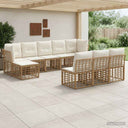 vidaXL Outdoor Sofa Set Black and Dark Grey Polyester