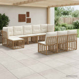vidaXL Outdoor Sofa Set Black and Dark Grey Polyester
