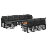 vidaXL Outdoor Sofa Set Black and Dark Grey Polyester