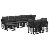 vidaXL Outdoor Sofa Set Black and Dark Grey Polyester
