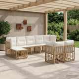 vidaXL Outdoor Sofa Set Black and Dark Grey Polyester