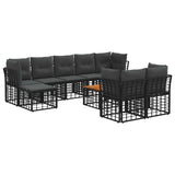 vidaXL Outdoor Sofa Set Black and Dark Grey Polyester