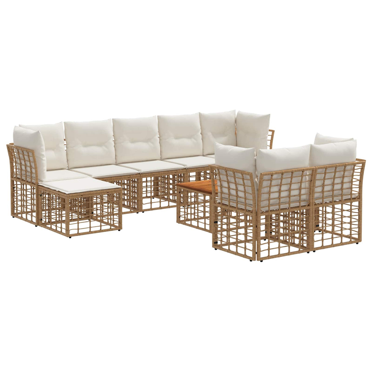 vidaXL Outdoor Sofa Set Black and Dark Grey Polyester